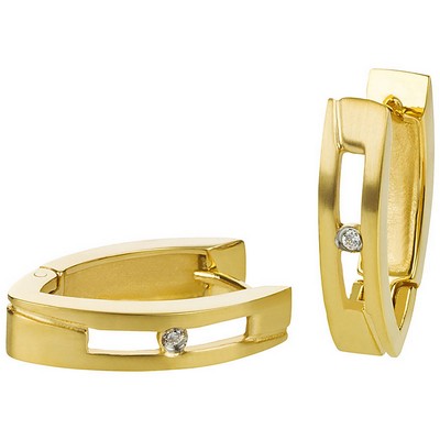 Creolen Edelstahl mit Zirkonia oval