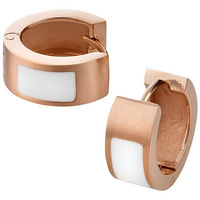 Creolen Edelstahl PVD Rosé und Weiß