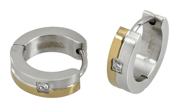 Creole Edelstahl mit Zirkonia bicolour