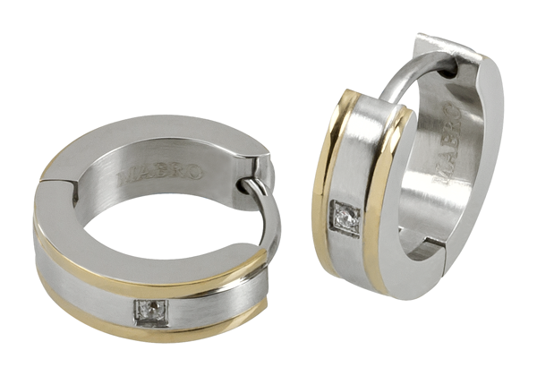 Creole Edelstahl mit Zirkonia bicolour