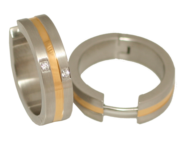 Creole Edelstahl mit Zirkonia bicolour