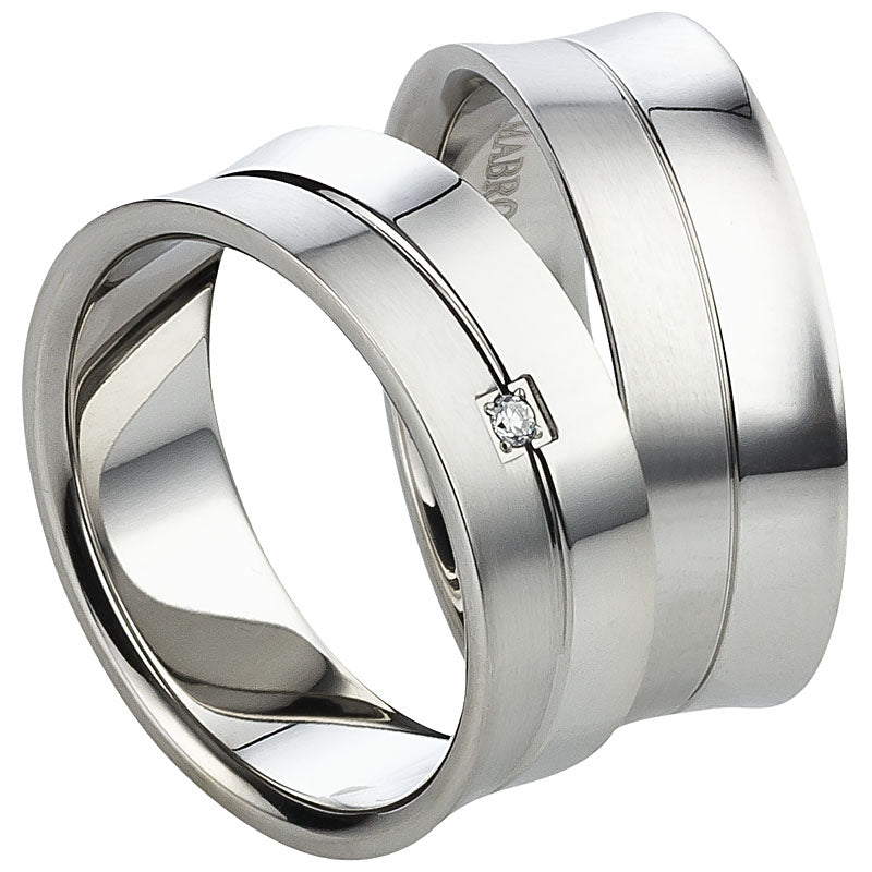 Partnerringe Edelstahl 0,015 Ct. WSI