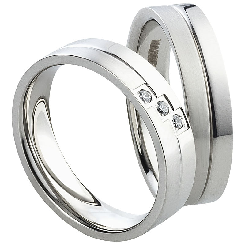 Partnerringe Edelstahl 0,045 Ct.WSI