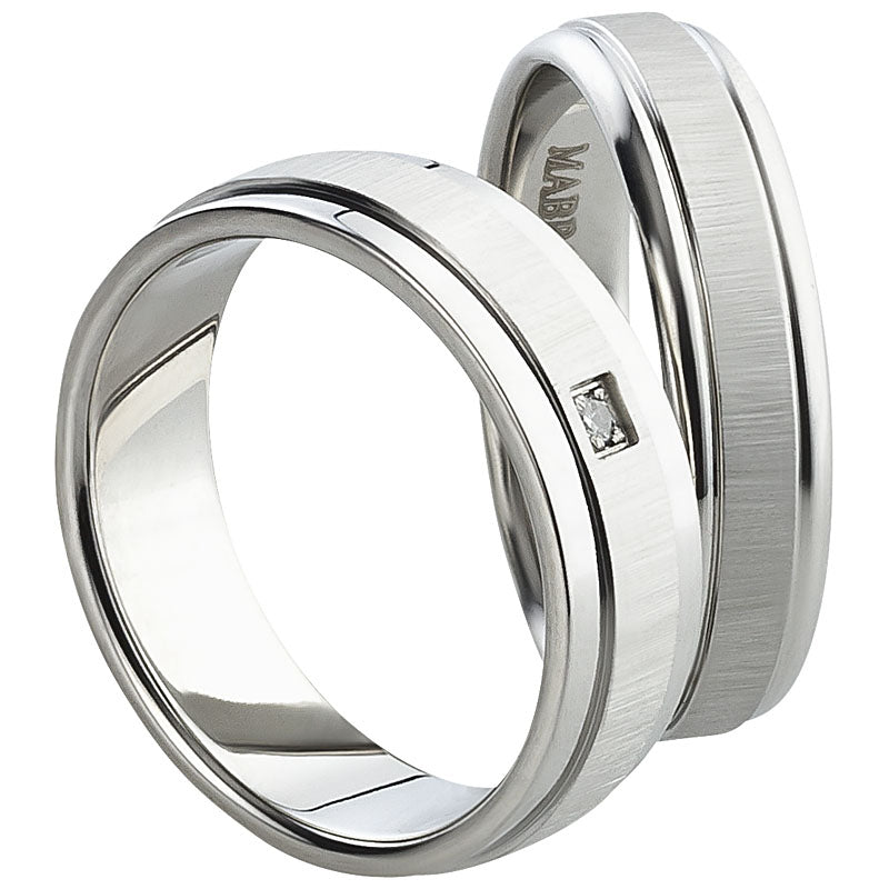 Partnerringe Edelstahl 0,015 Ct.WSI