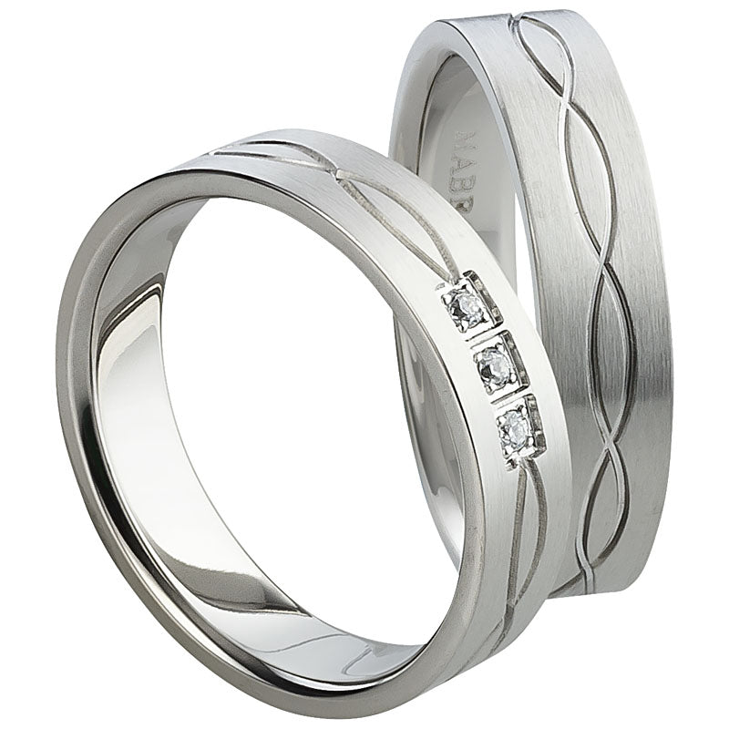 Partnerringe Edelstahl mit Zirkonia