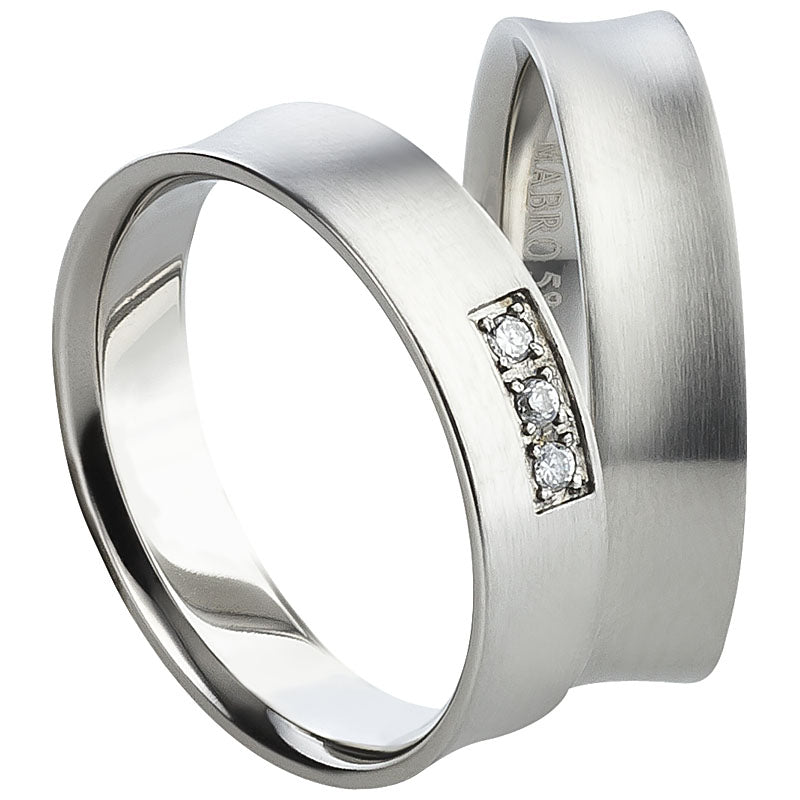 Partnerringe Edelstahl 0,045 Ct. WSI