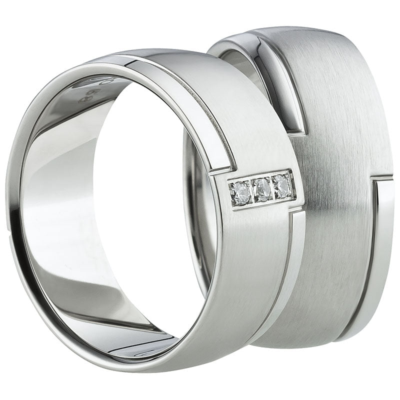 Partnerringe Edelstahl 0,045 Ct. WSI