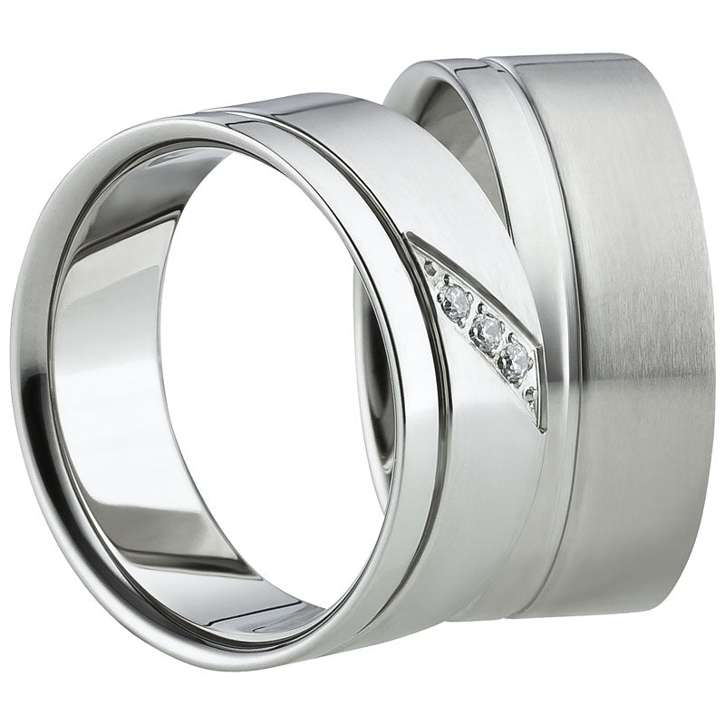 Partnerringe Edelstahl 0,045 Ct. WSI