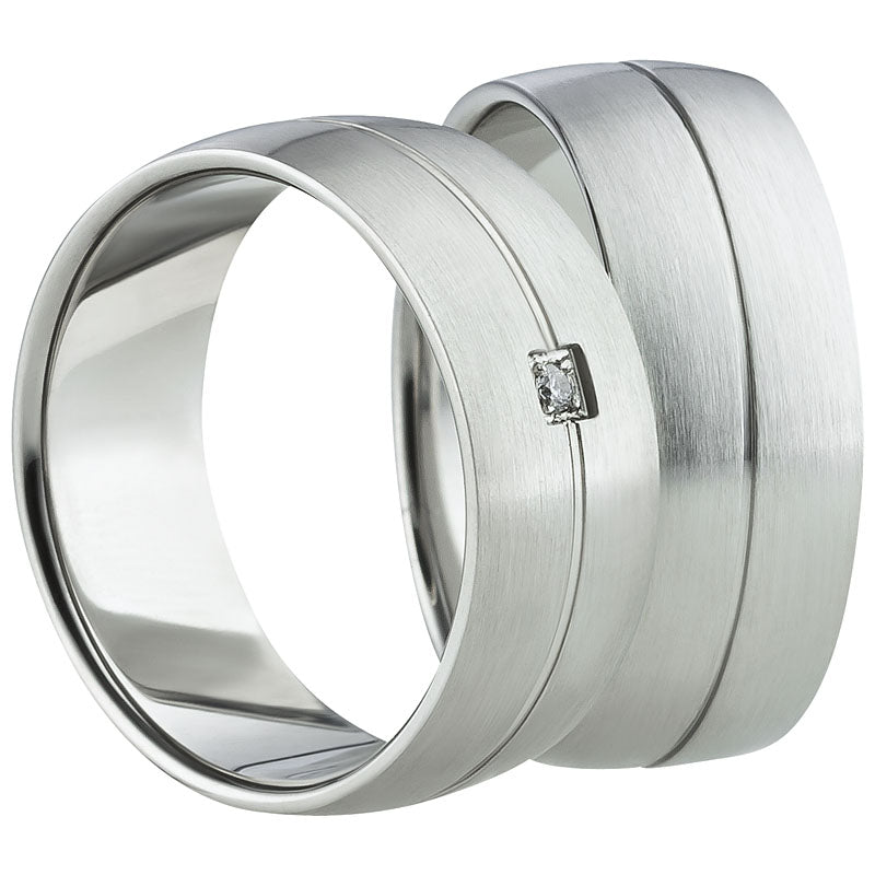 Partnerringe Edelstahl 0,015 Ct. WSI