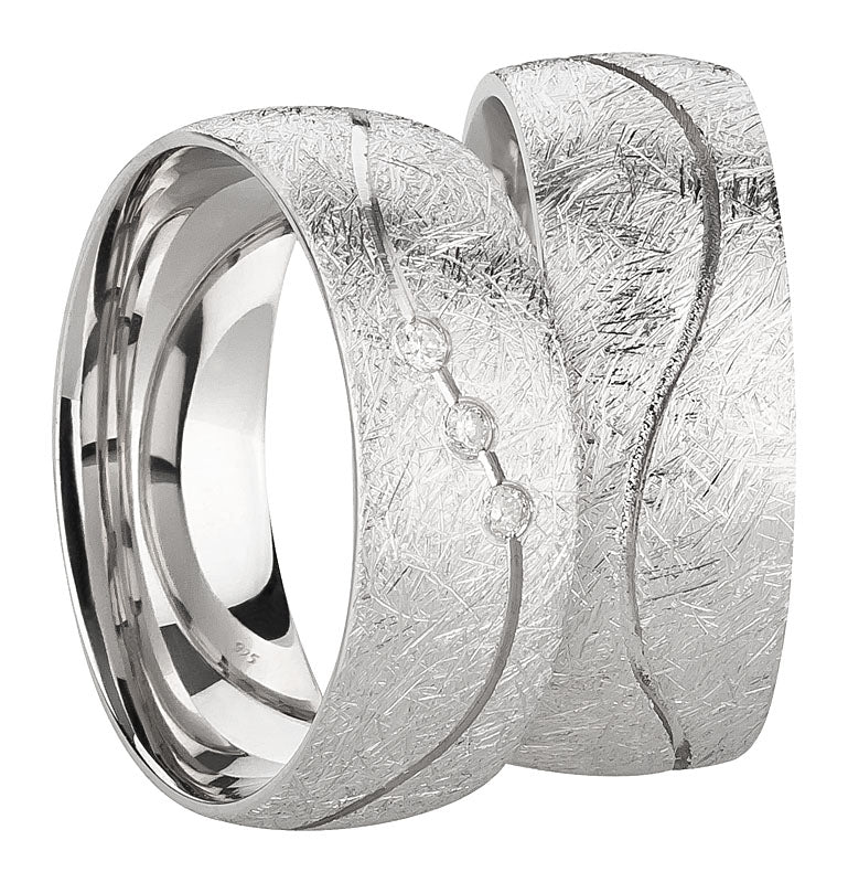 Partnerringe 925/-rhod 0,045Ct WSI