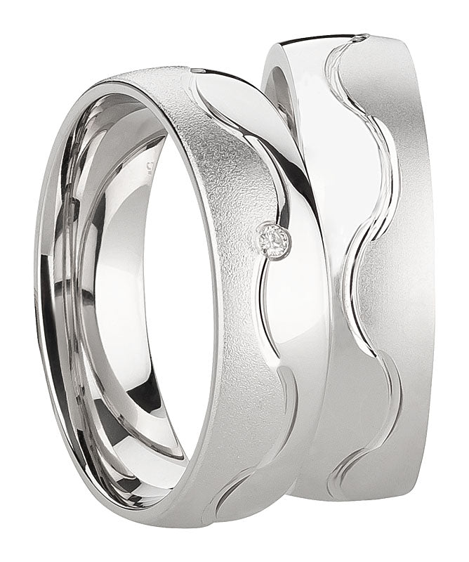Partnerringe 925/-rhod 0,015Ct WSI