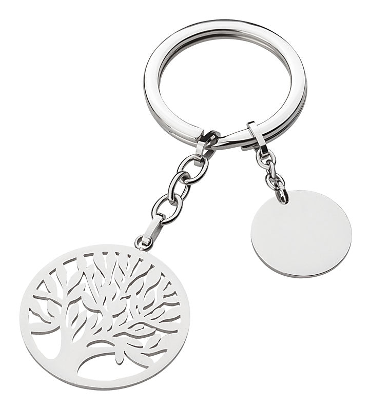 Schlüsselanhänger Edelstahl Baum