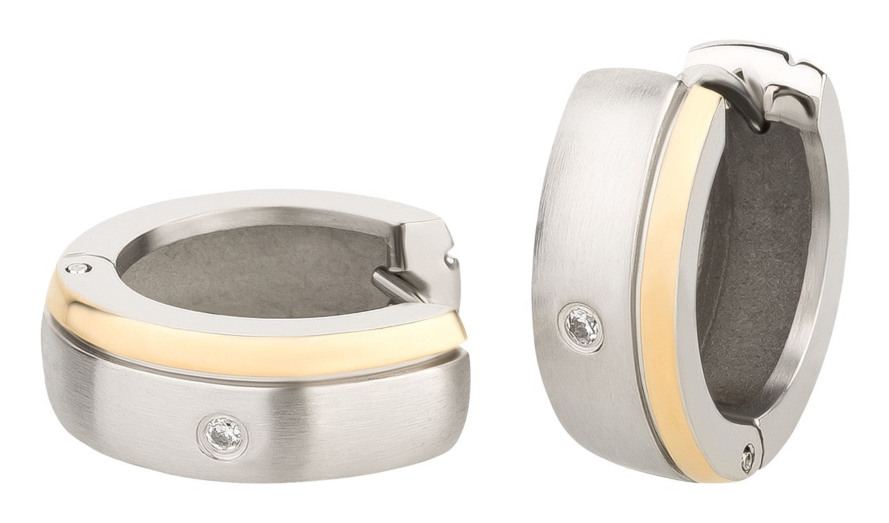 Creolen Edelstahl bicoulor gold, rosé, schwarz oder stahl