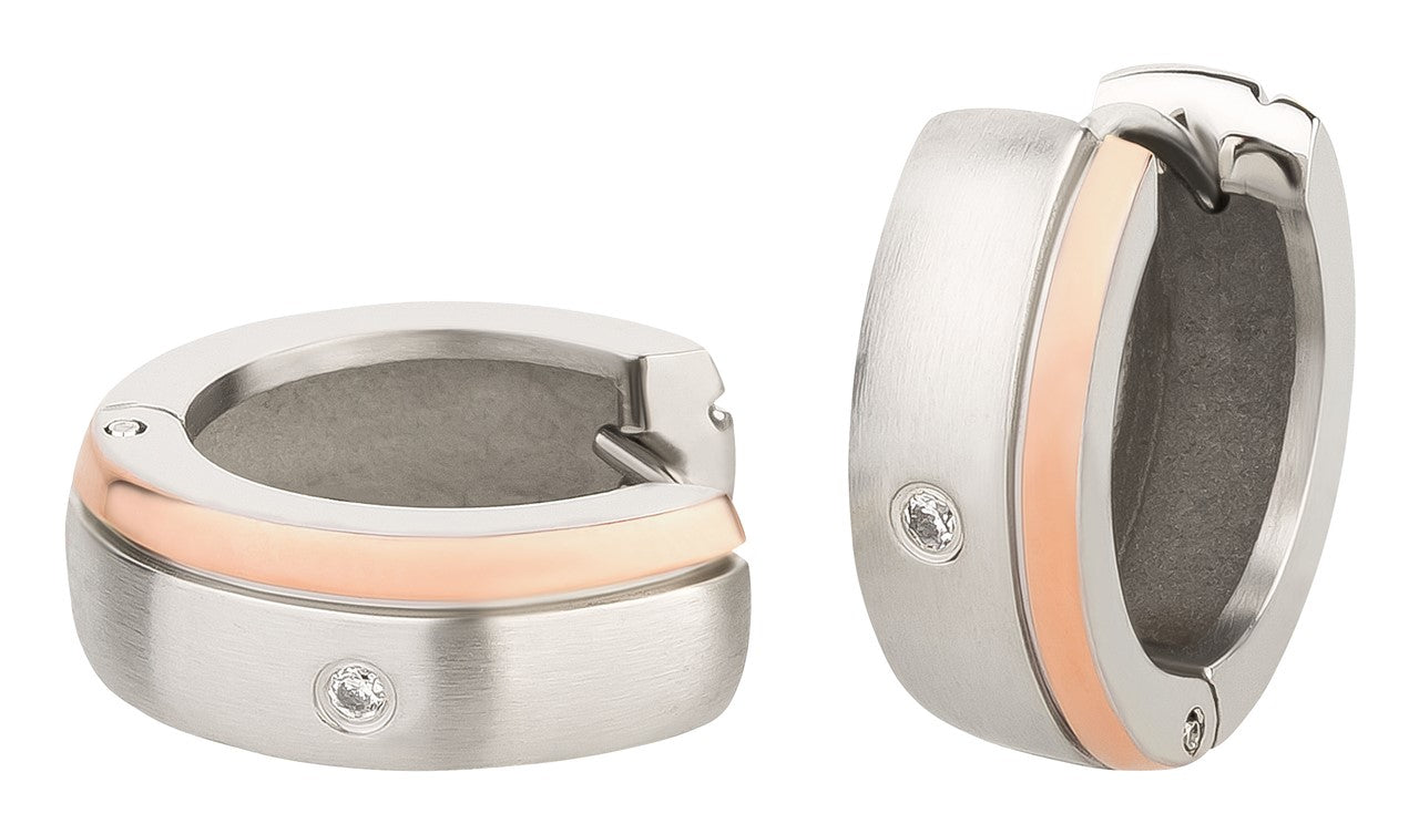 Creolen Edelstahl bicoulor gold, rosé, schwarz oder stahl