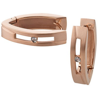 Creolen Edelstahl mit Zirkonia oval