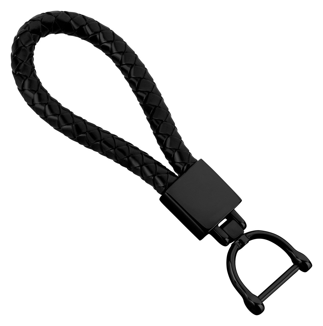 Schlüsselanhänger Edelstahl Leder/ Schwarz