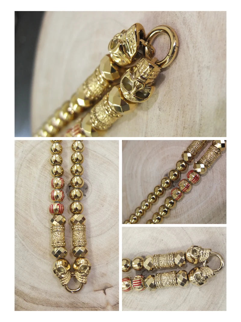 Rockerkette + Gravurplatte Viereckig Gold