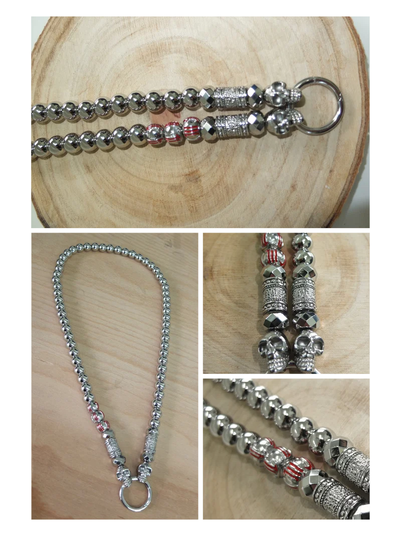 Rockerkette + Gravurplatte Oval Silber