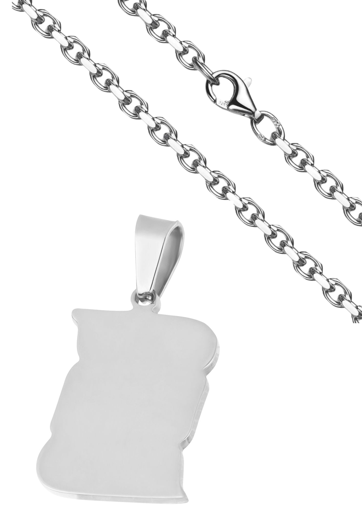 Gravurplatte "Klein Karte Silber"