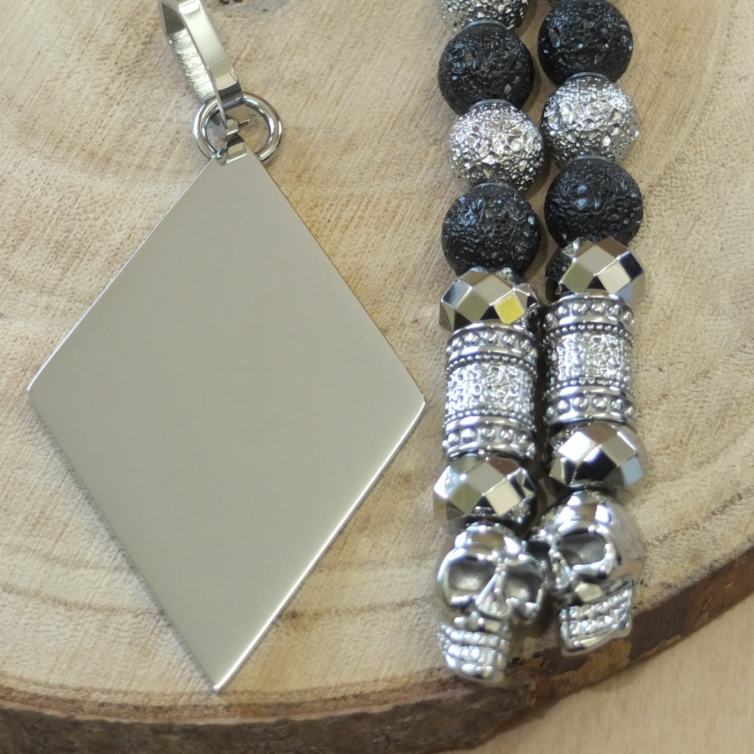 Rockerkette + Raute Silber Bicolor