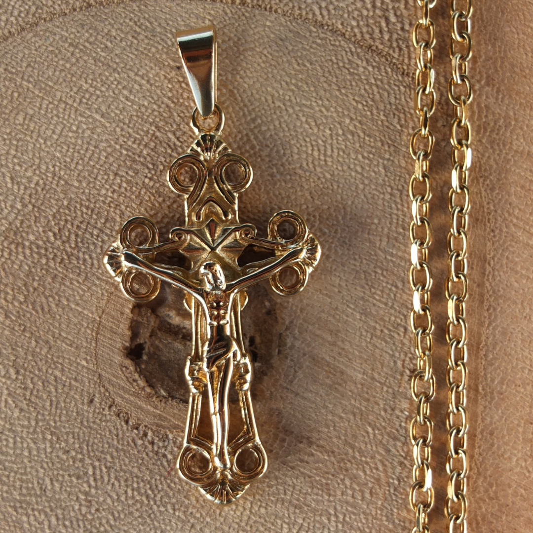 Anhänger inkl Kette "Jesus Gold"