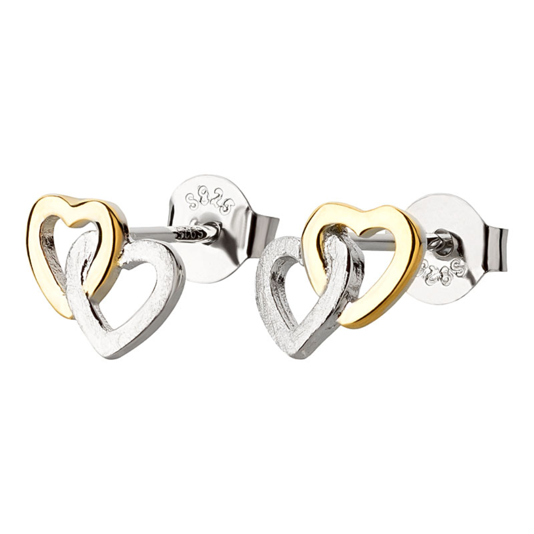 Ohrstecker "925 rhod. Doppelherz"