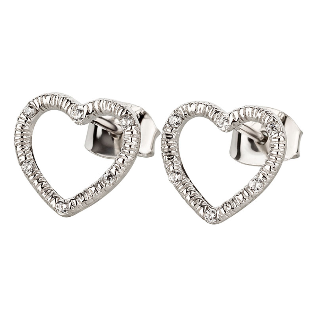 Ohrstecker "925 rhod. Herz"