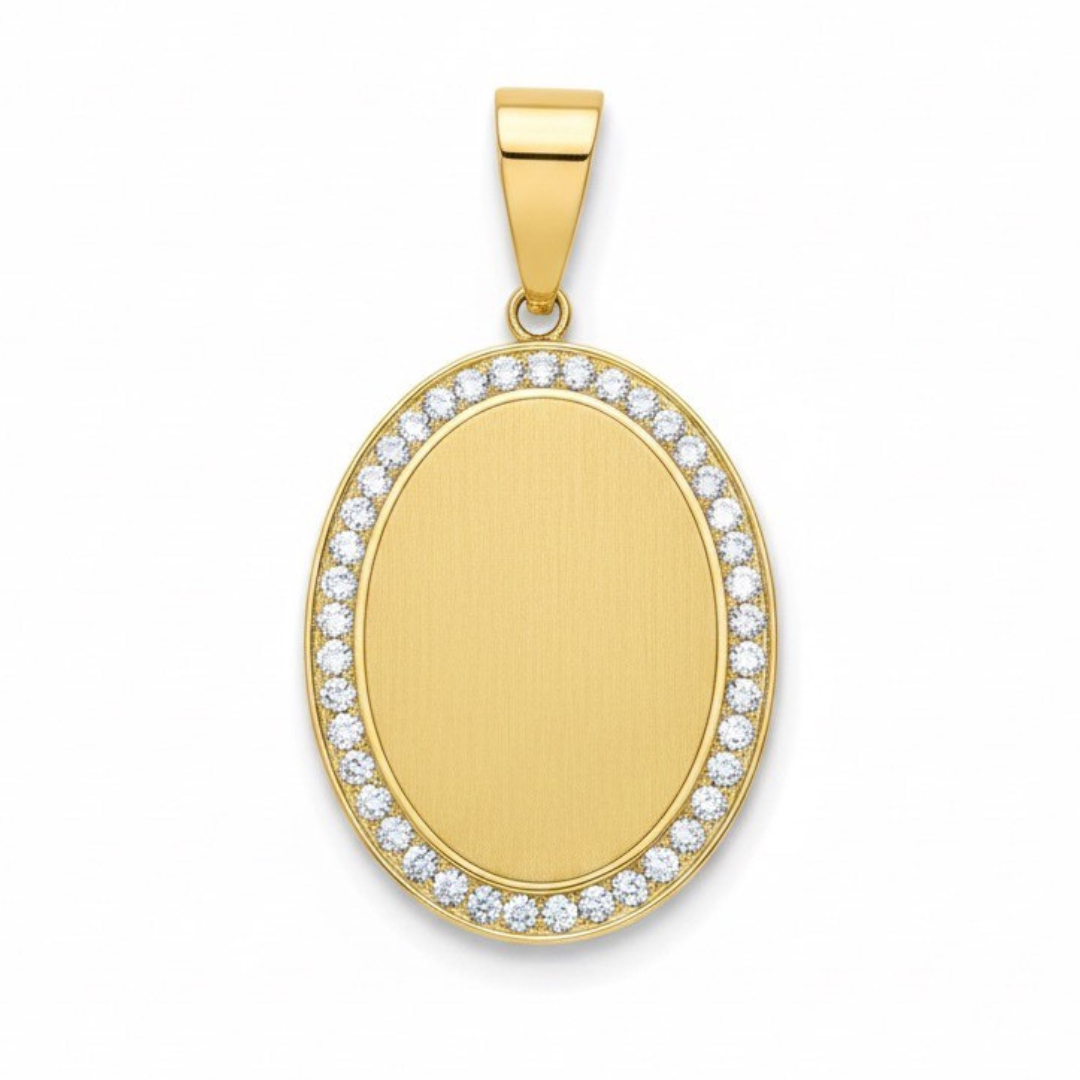 Gravurplatte "Mittel Oval Gold"