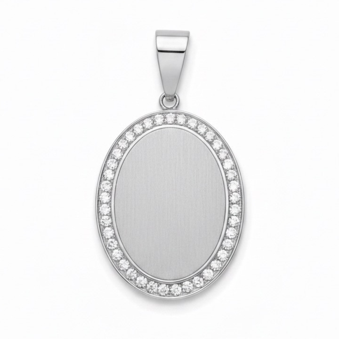 Gravurplatte "Mittel Oval Silber"