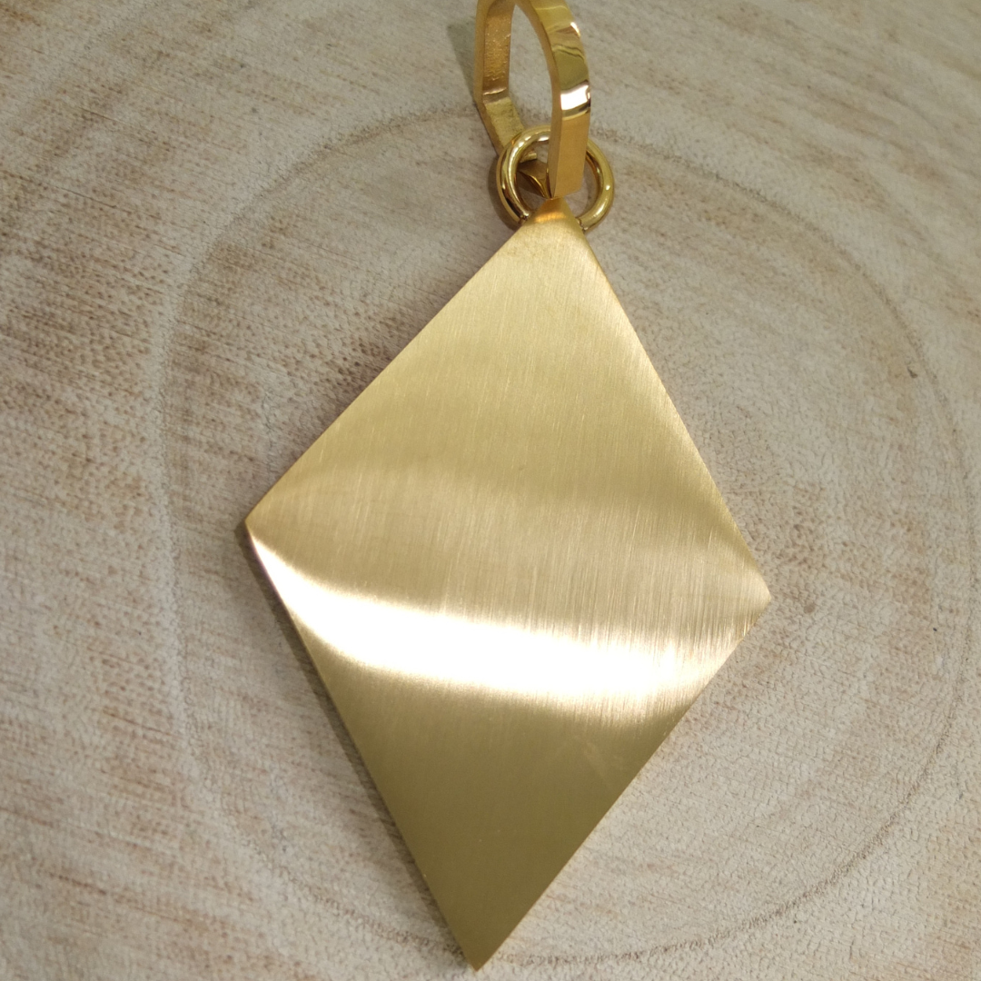 Rautenanhänger + Königskette Goldset