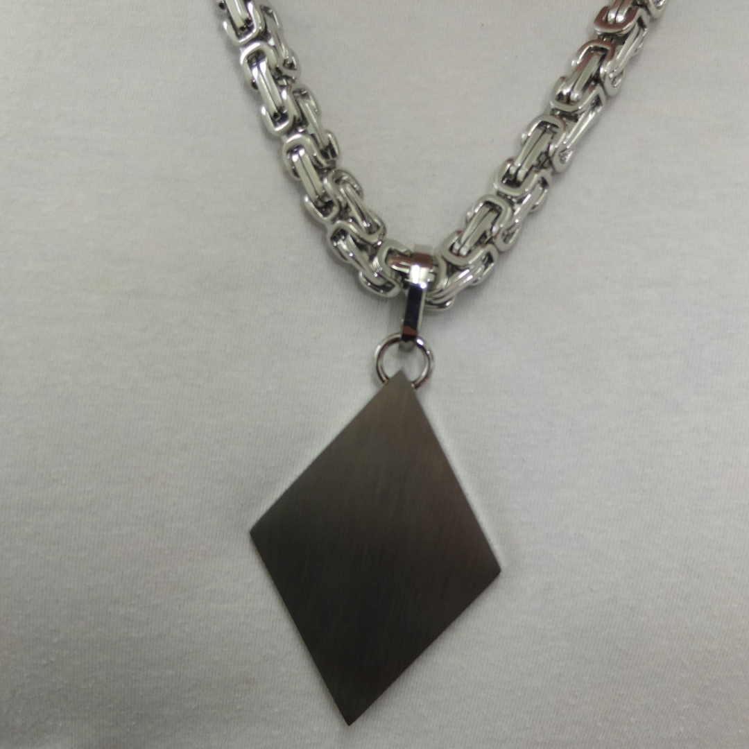 Rautenanhänger + Königskette Silberset