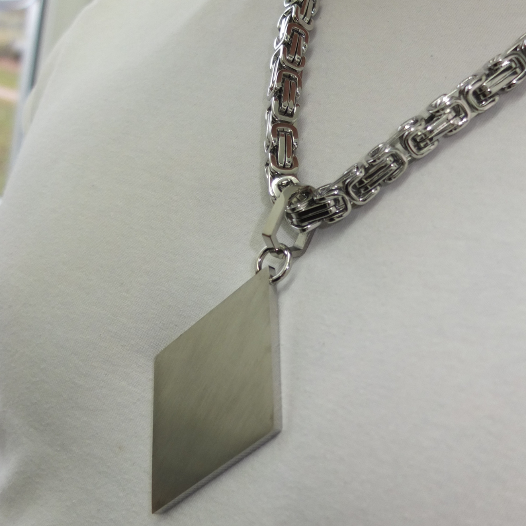 Rautenanhänger + Königskette Silberset