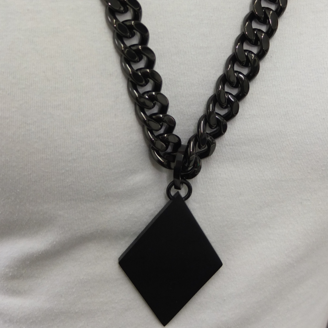 Rautenanhänger + Panzerkette Schwarzset