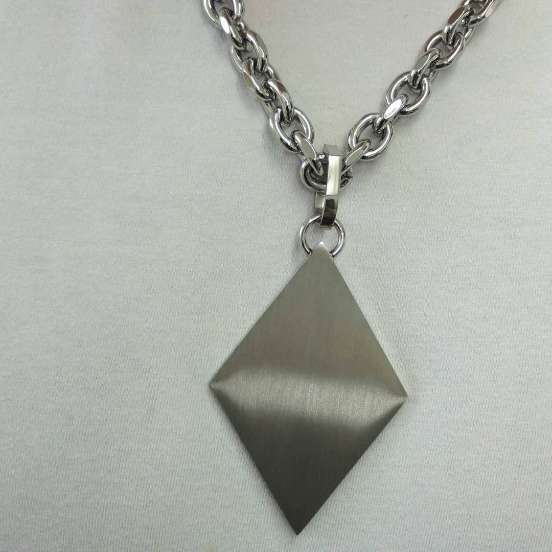 Rautenanhänger + Ankerkette Silberset