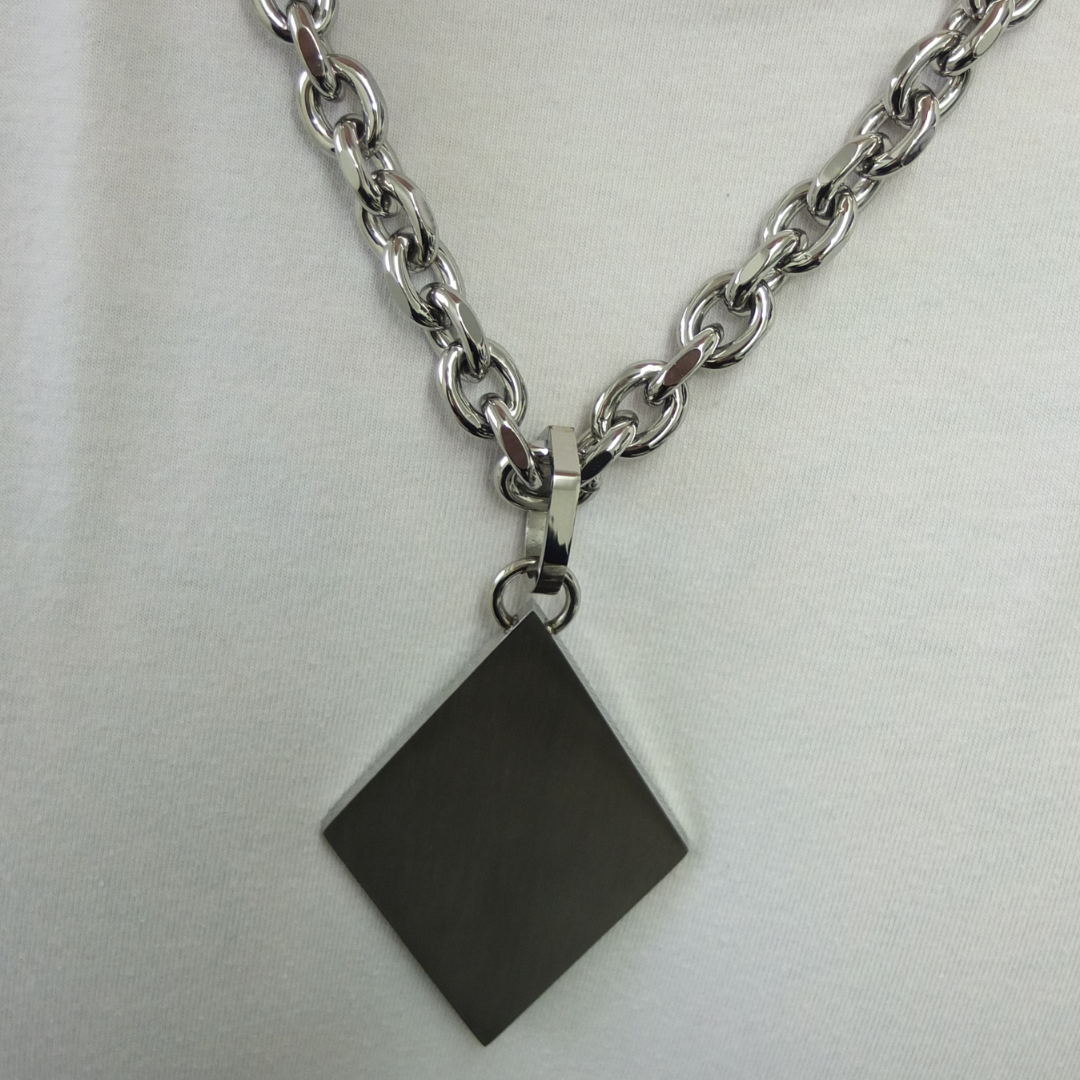 Rautenanhänger + Ankerkette Silberset