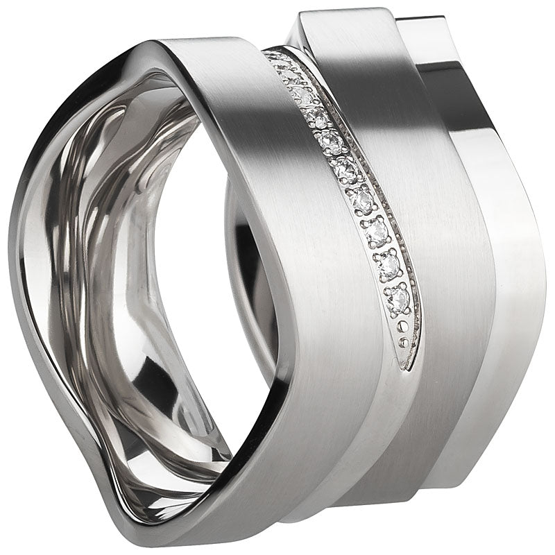 Partnerringe Edelstahl 15 Zirkonia