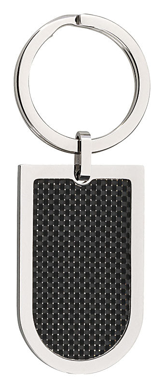 Schlüsselanhänger Edelstahl Carbon schwarz