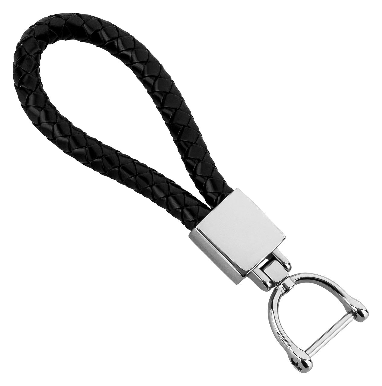 Schlüsselanhänger Edelstahl Leder/ Silber