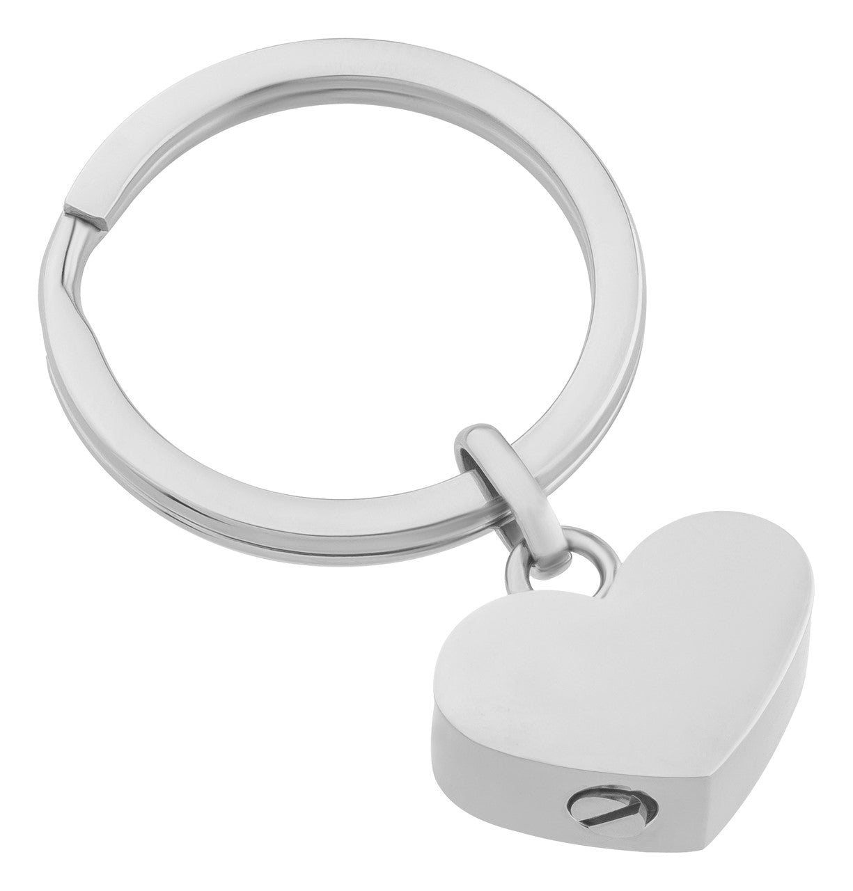 Schlüsselanhänger Edelstahl Herz mit Schraube/ Silber