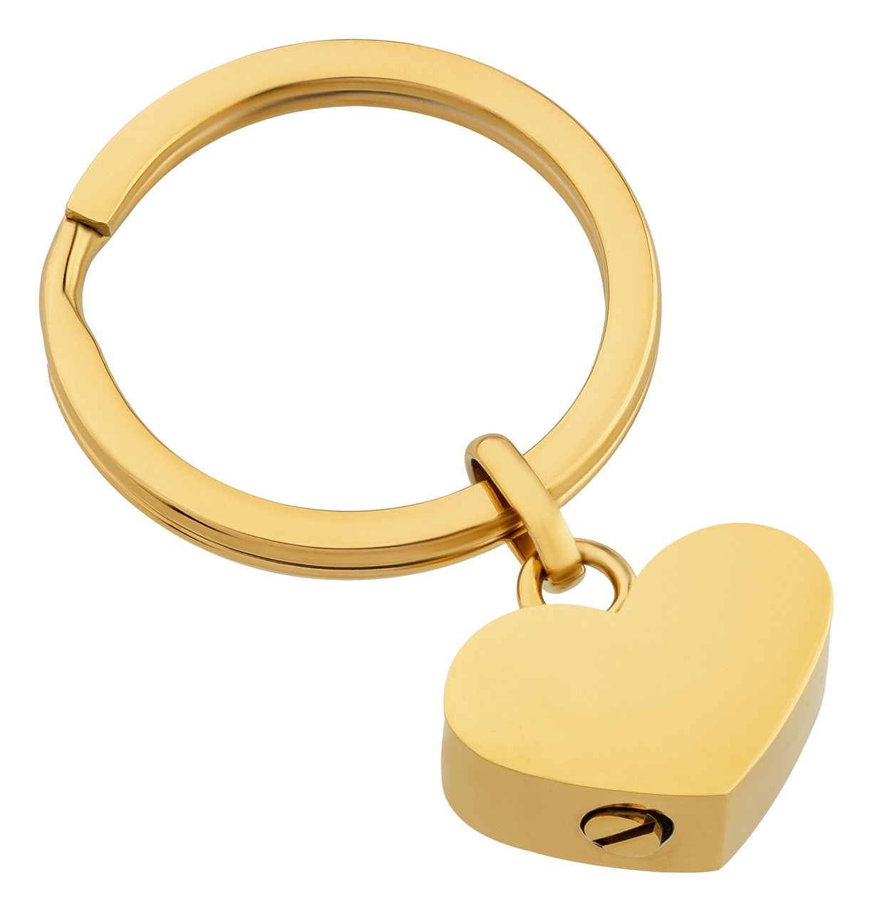 Schlüsselanhänger Edelstahl Herz mit Schraube/ Gold