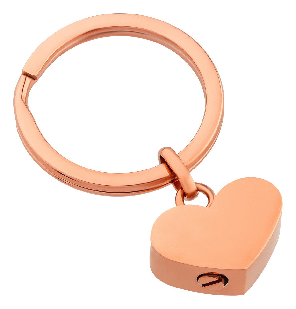 Schlüsselanhänger Edelstahl Herz mit Schraube/ Rosé