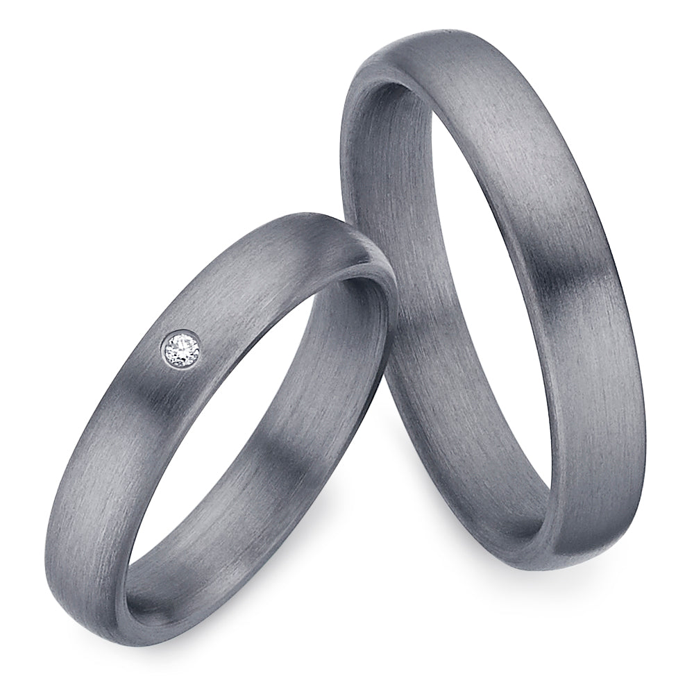 Partnerringe Tantal-Carbon mit Diamant