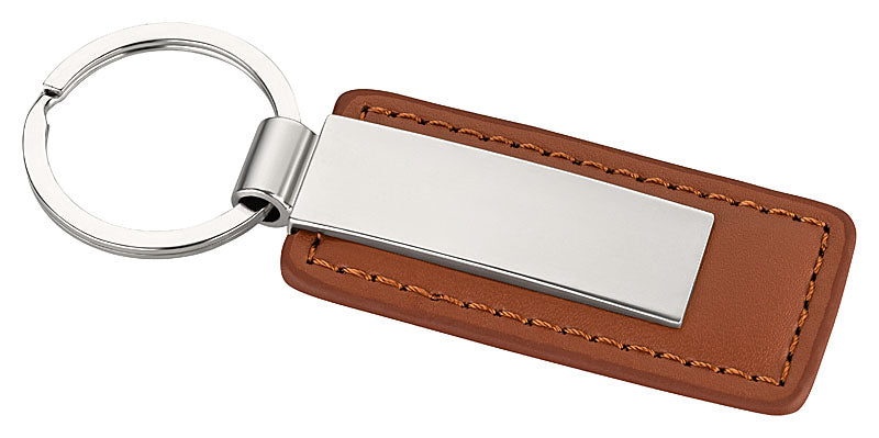 Schlüsselanhänger Edelstahl Leder/ Braun