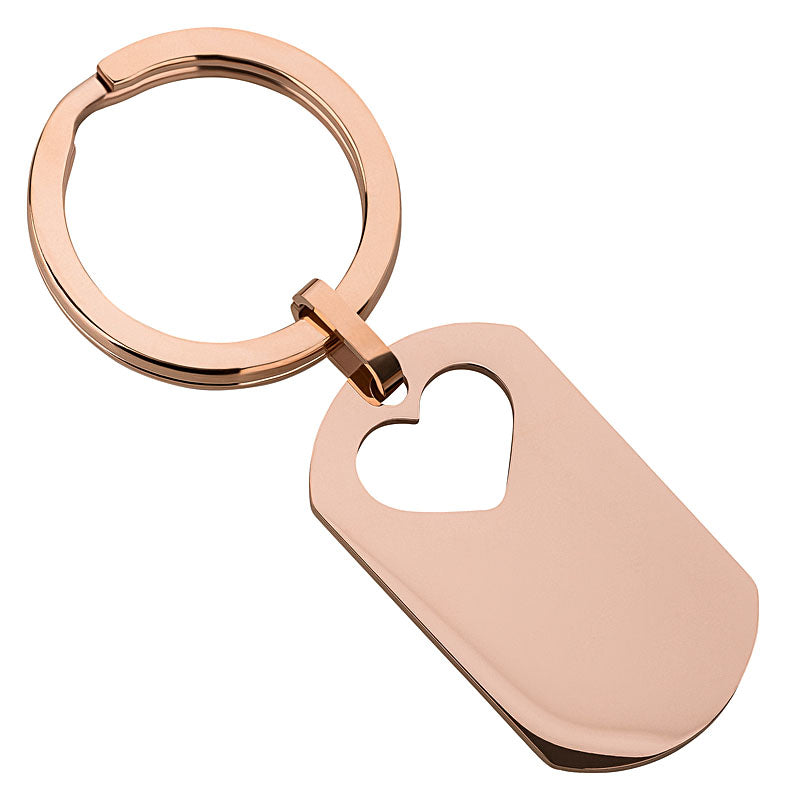 Schlüsselanhänger Edelstahl mit Herz/ Rosé