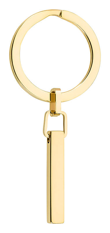 Schlüsselanhänger Edelstahl Stab/ Gold
