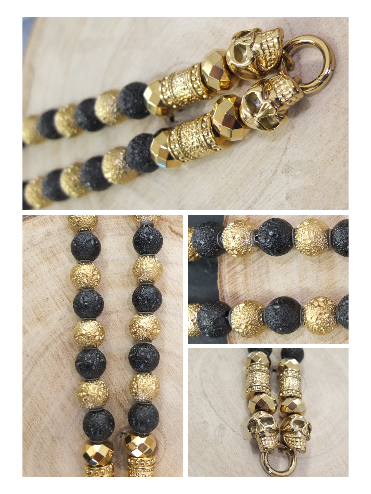 Kette "Rocker Kugel Bicolor Gold"