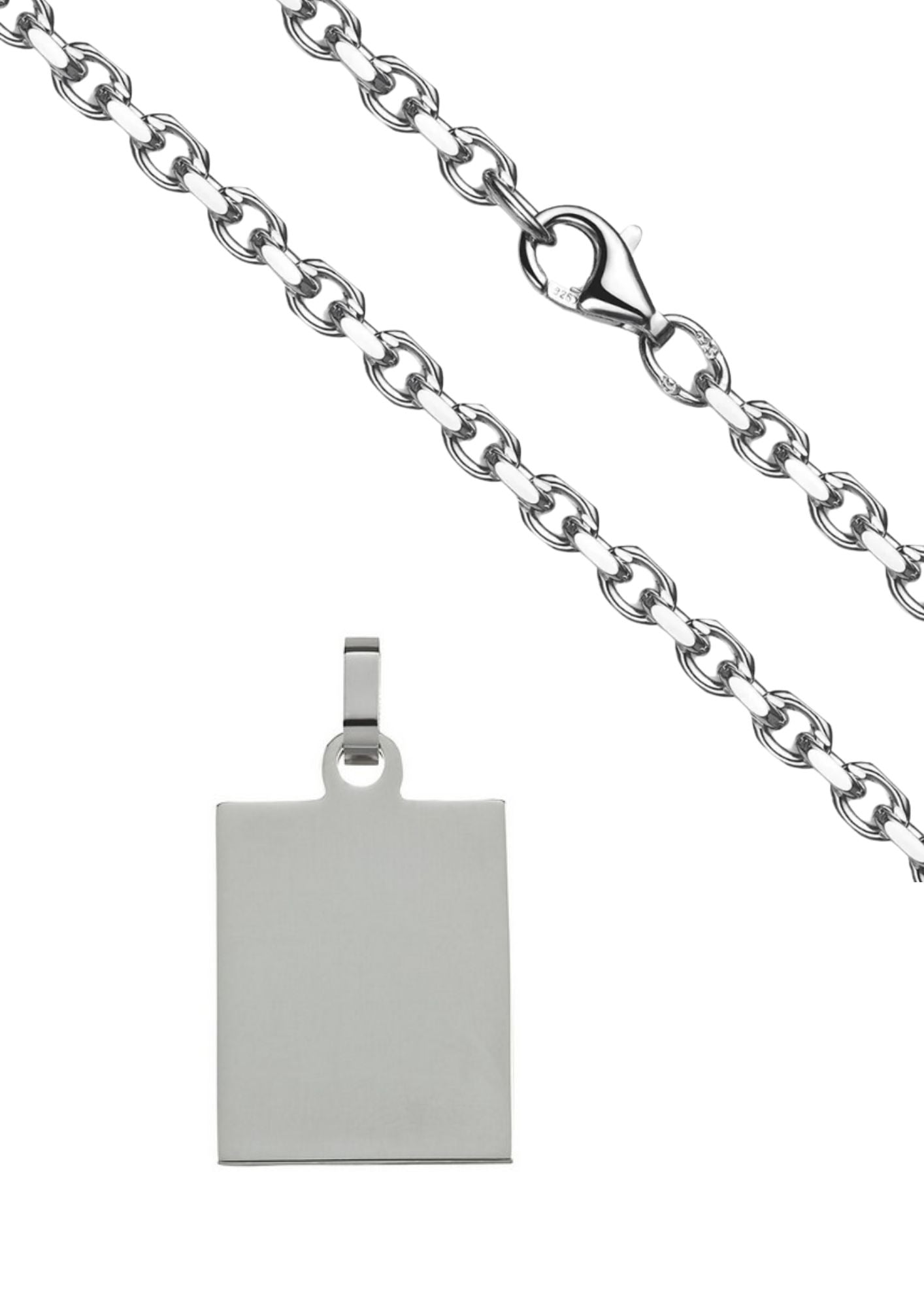 Gravurplatte "Viereckig klein Silber""