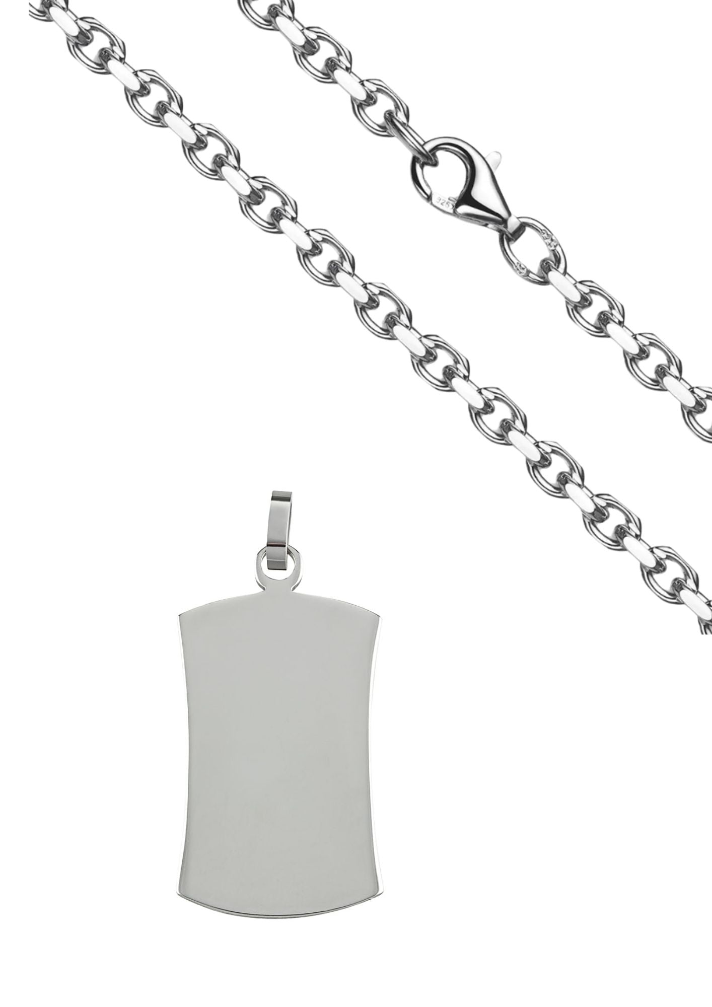 Gravurplatte "Curved klein Silber"