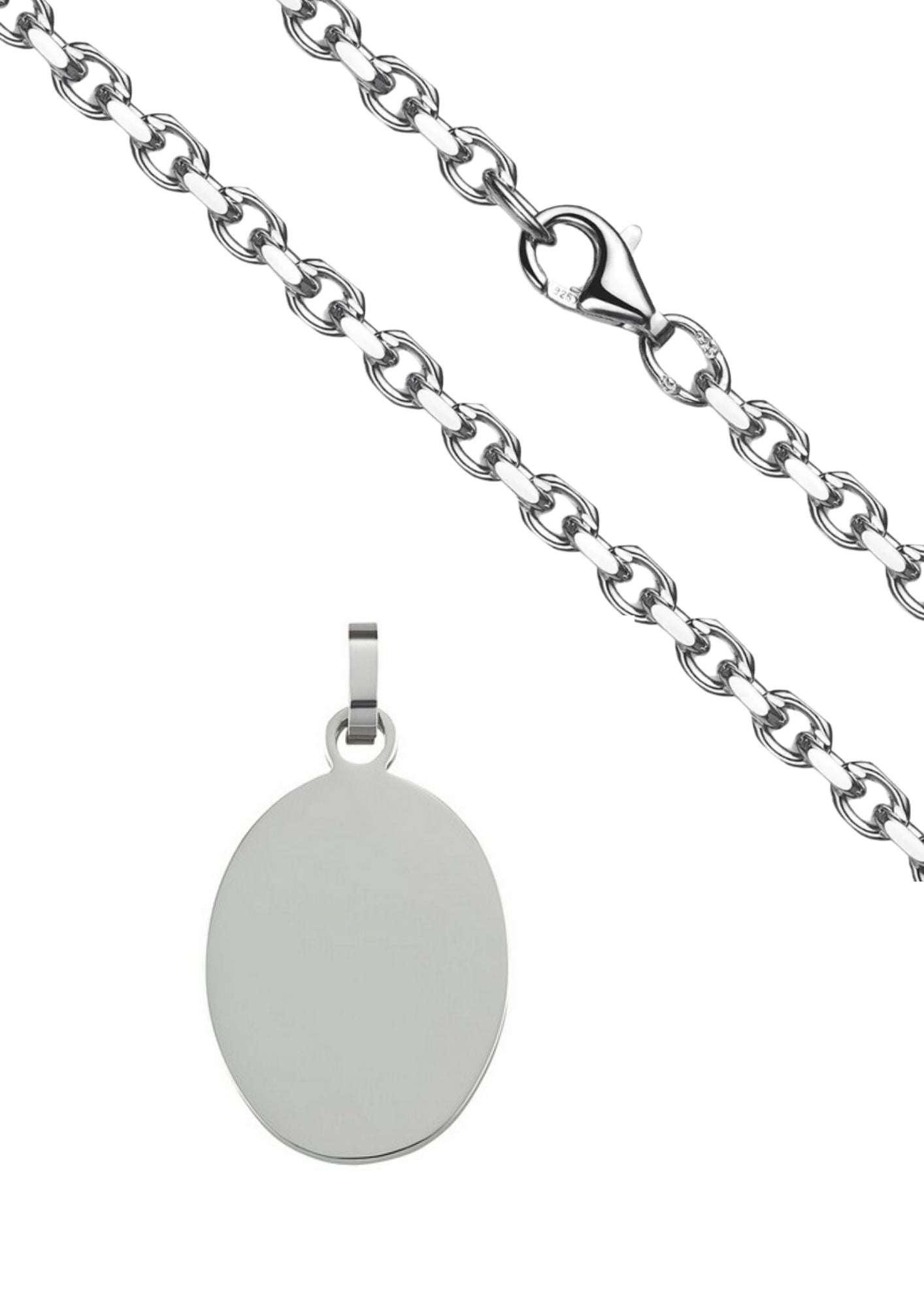 Gravurplatte "Klein Oval Silber"