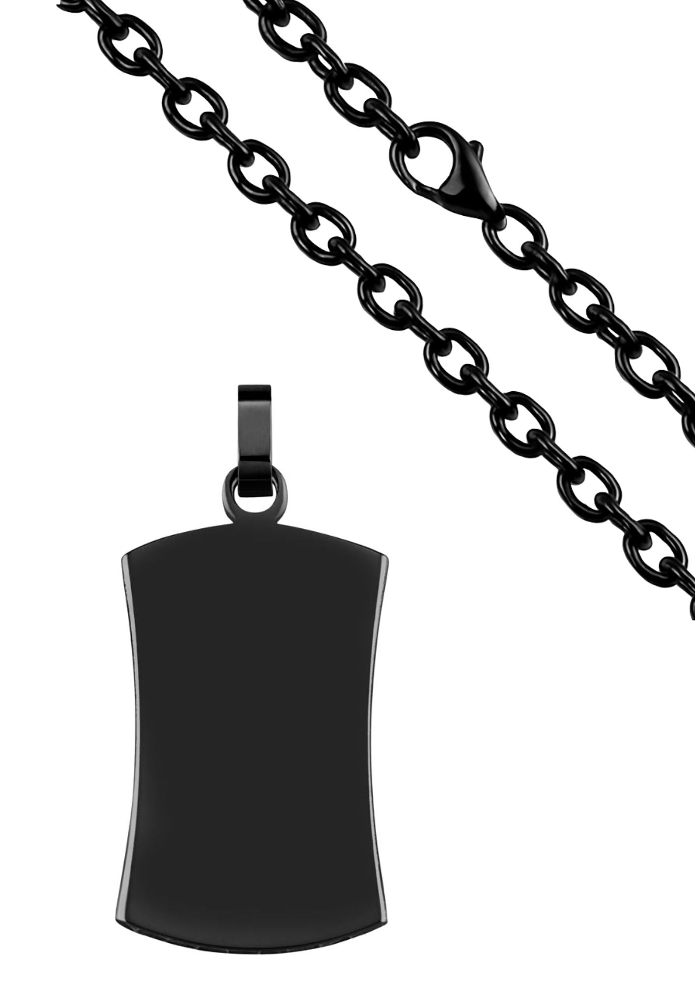 Gravurplatte "Curved klein schwarz"